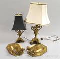 Four Brass Lighting Devices