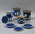 Eight Wedgwood Dark Blue Jasper Items