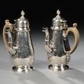 Two George V Sterling Silver Cafeaulait Pots