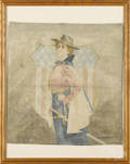 Patriotic painted linen banner