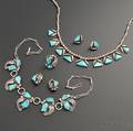 Two Southwest Silver and Turquoise Necklace Sets