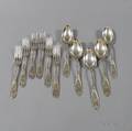 Set of Five Tiffany amp Co Sterling Silver Tablespoons and Six Dinner Forks