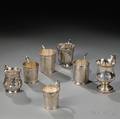Seven American Coin Silver Mugs