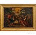 Attributed to Carlo Maratta Italian 16251713 Oil Sketch of the Nativity