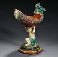 Continental Majolica Figural Compote