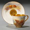 Royal Worcester Harry Stinton Decorated Demitasse Cup and Saucer