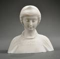 Continental School Late 19thEarly 20th Century White Marble Bust of a Woman
