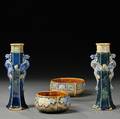Four Royal Doulton Lambeth Francis Pope Designed Items