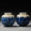 Pair of Royal Doulton Eliza Simmance Decorated Stoneware Vases