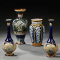 Four Doulton Lambeth Stoneware Vases