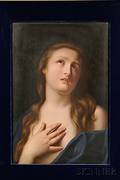 KPM Handpainted Rectangular Porcelain Plaque Depicting Mary Magdalene