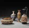 Four Doulton Lambeth Louisa Edwards Decorated Stoneware Items