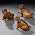 Three Meissentype Porcelain Pug Dog Figures