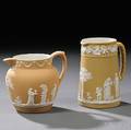 Two Wedgwood Yellow Jasper Dip Jugs