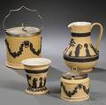Four Wedgwood Yellow Jasper Dip Items