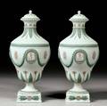 Pair of Wedgwood Threecolor Jasper Vases and Covers