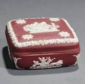 Wedgwood Crimson Jasper Dip Box and Cover