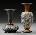 Two Doulton Lambeth George Tinworth Vases