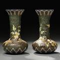 Pair of Doulton amp Slaters Patent Eliza Simmance Decorated Stoneware Vases