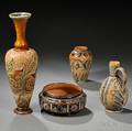 Four Doulton Lambeth Frank Butler Decorated Stoneware Items