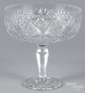 Large brilliant cut glass compote