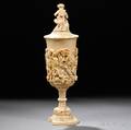 Continental Carved Ivory Goblet and Cover