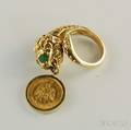 14kt Gold Gemset Lion Ring