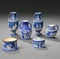 Six Wedgwood Dark Blue Jasper Dip Items