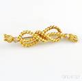 Tiffany amp Co 18kt Gold and Diamond Ribbon Brooch