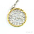 Bicolor 18kt Gold and Diamond Pendant