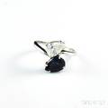 14kt White Gold Sapphire and Diamond Twinstone Bypassstyle Ring