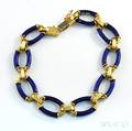 18kt Gold and Royal Blue Enamel Bracelet