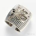 John Hardy Calibre Sterling Silver and Black Sapphire Oversized Cuff