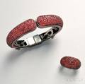 MCL by Matthew Campbell Laurenza Sterling Silver and Red Sapphire Bracelet and Ring