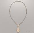 14kt Gold Rock Crystal and Diamond Art Deco Necklace