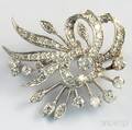 White Gold and Diamond Spray Brooch