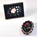Two Floral Pietra Dura Brooches