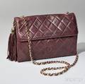 Maroon Chanel Quilted Lambskin Shoulder Bag