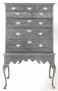 Delaware Valley Queen Anne walnut chest on frame ca 1760