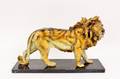 Heavy Polychromed Bronze Sculpture of a Lion