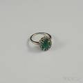 Platinum Emerald and Diamond Ring