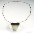 Oversized Georg Jensen Sterling Silver Heart Necklace