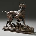 After Pierre Jules Mene French 18101879 Bronze Figure of a Pointer