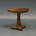 Continentalstyle Mahogany Walnut Veneer Demilune Table