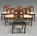 Set of Six Classical Carved Mahogany Side Chairs