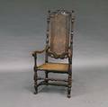 Charles IIstyle Carved Beech and Caned Armchair