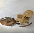 Childs Wicker Rocker and Cranberry Scoop