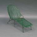Salterini Greenpainted Wrought Iron Chaise Lounge
