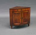 French Provincial Inlaid Walnut Corner Cabinet