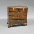 William amp Mary Walnut Veneer and Pine Chest of Drawers